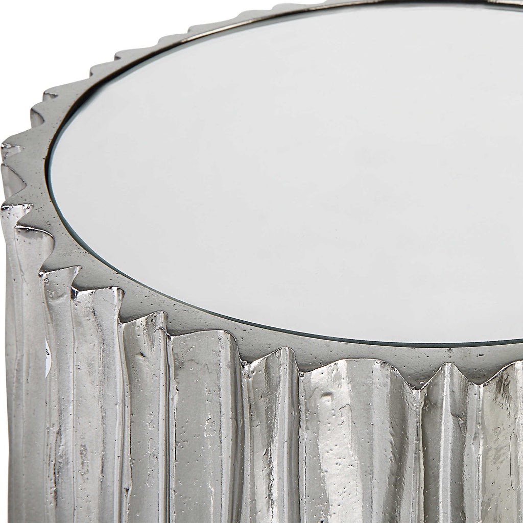 Echo Modern Nickel Drink Table - Bombay Mercantile