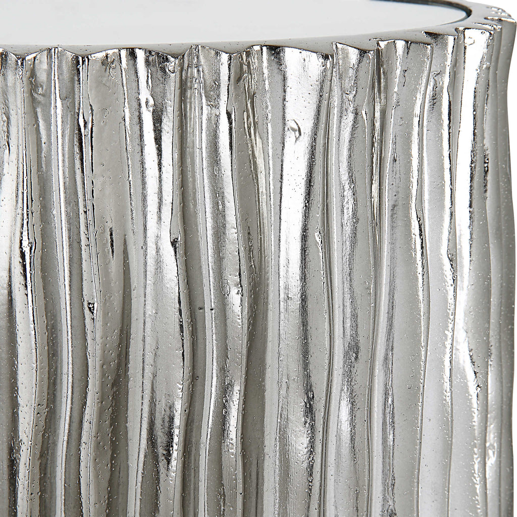 Echo Modern Nickel Drink Table - Bombay Mercantile