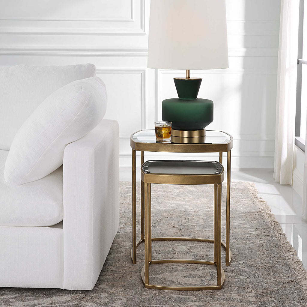 Vista Gold Nesting Tables, Set Of 2 - Bombay Mercantile