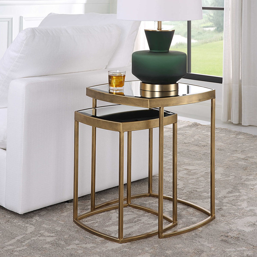 Vista Gold Nesting Tables, Set Of 2 - Bombay Mercantile