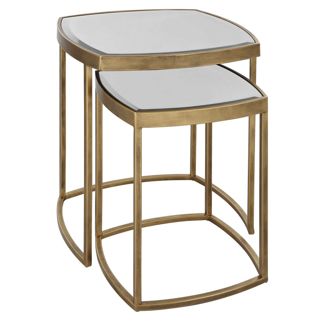 Vista Gold Nesting Tables, Set Of 2 - Bombay Mercantile