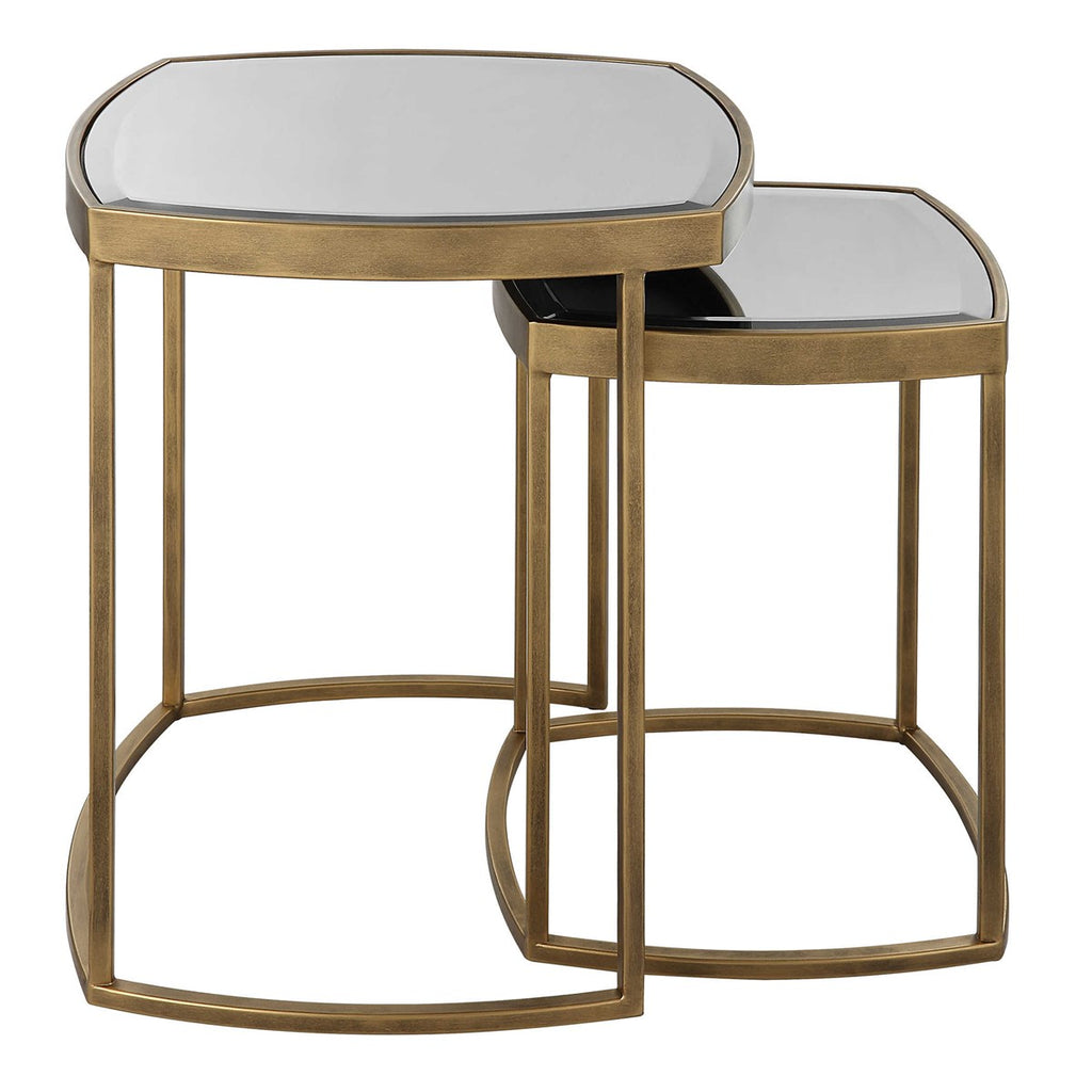 Vista Gold Nesting Tables, Set Of 2 - Bombay Mercantile