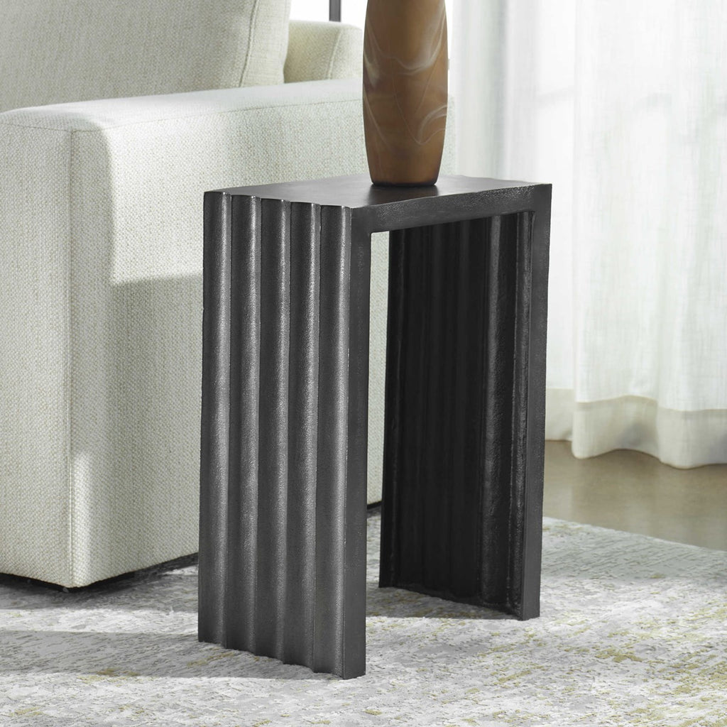 In The Groove Aluminum Accent Table - Bombay Mercantile