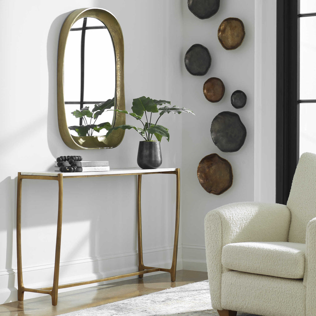 Affinity White Marble Console Table - Bombay Mercantile