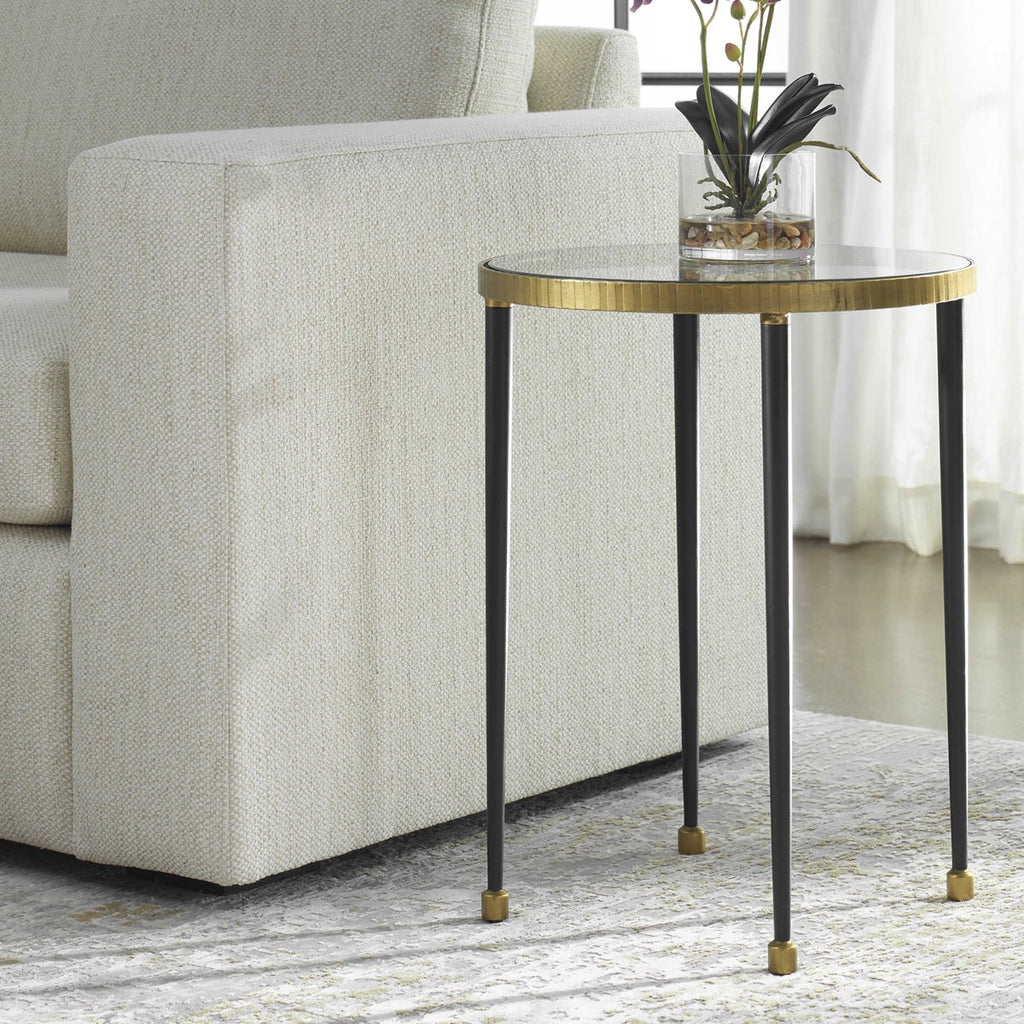 Stiletto Antique Gold Side Table - Bombay Mercantile