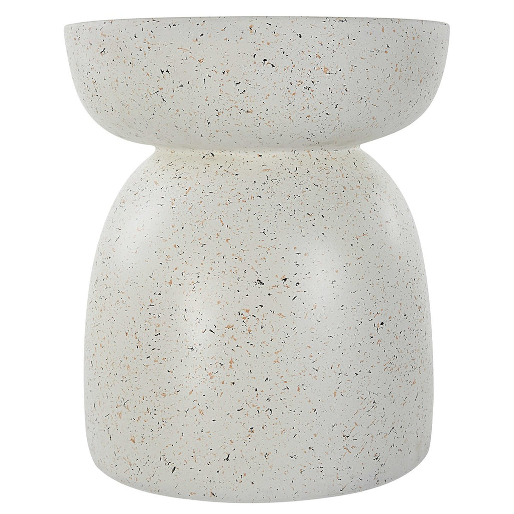 Inhale Cast White Accent Table - Bombay Mercantile