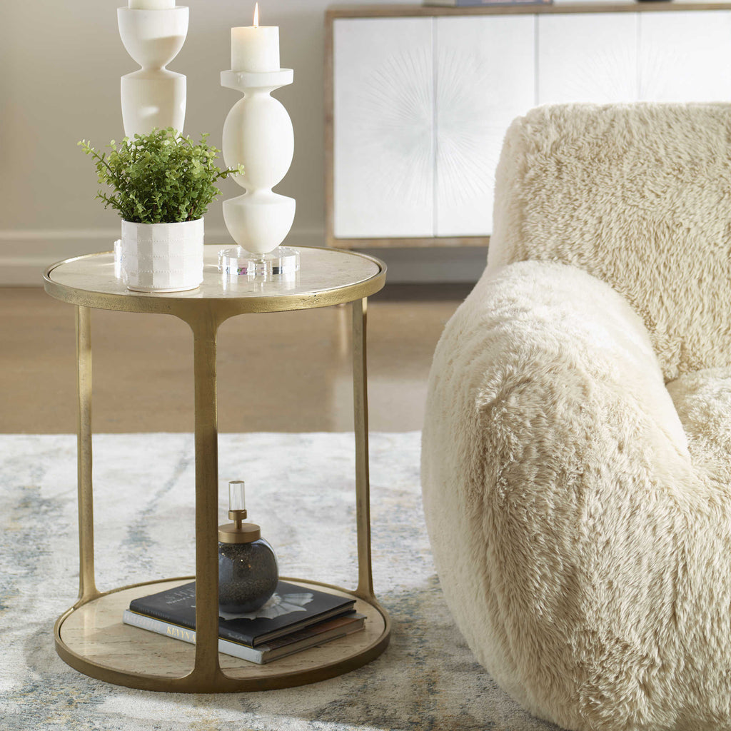 Clench Brass Side Table - Bombay Mercantile