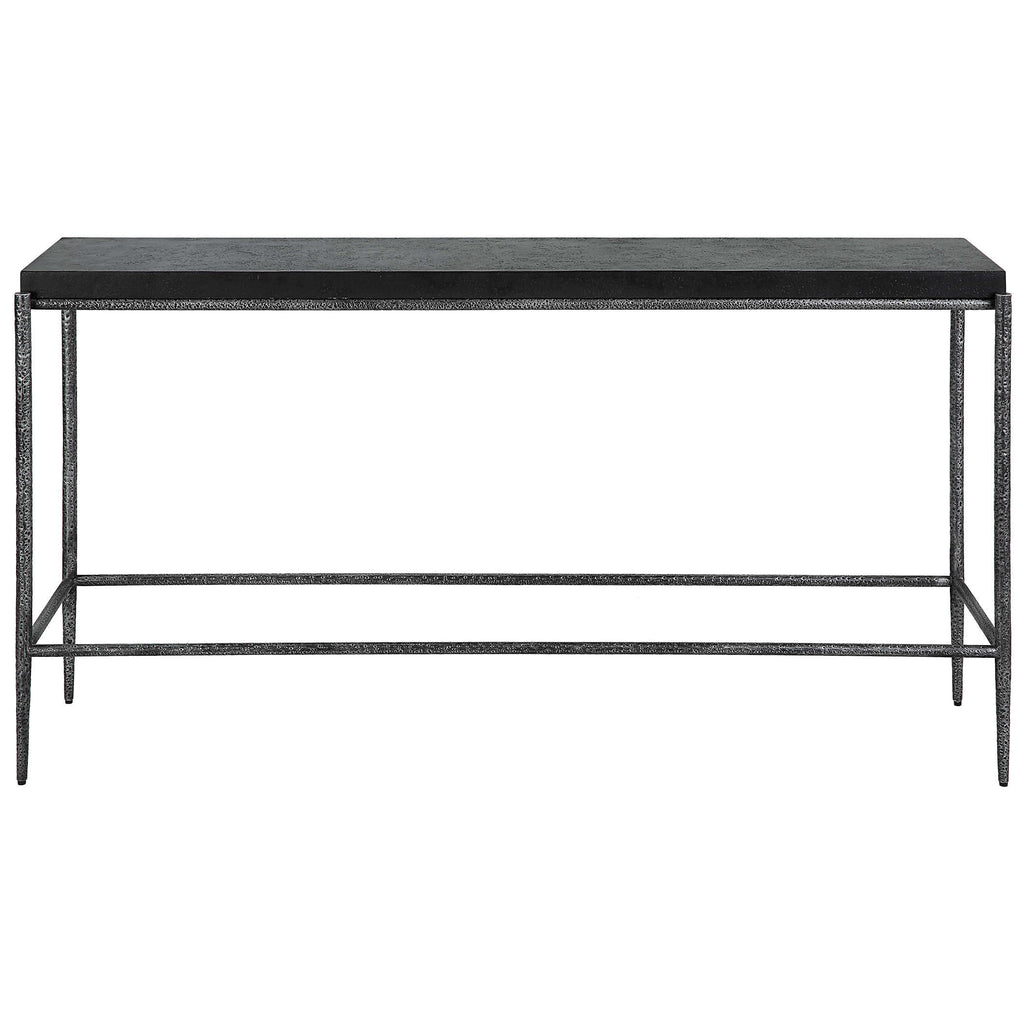 Crescendo Black Concrete Console Table - Bombay Mercantile