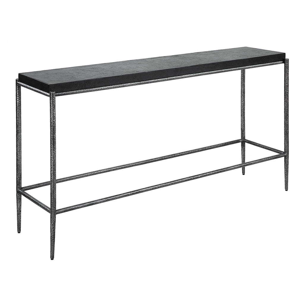 Crescendo Black Concrete Console Table - Bombay Mercantile
