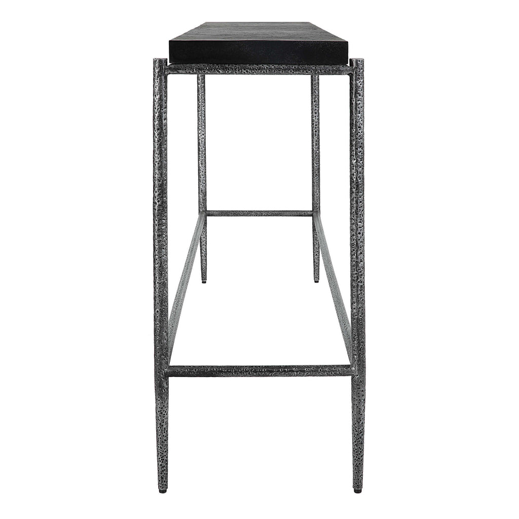 Crescendo Black Concrete Console Table - Bombay Mercantile