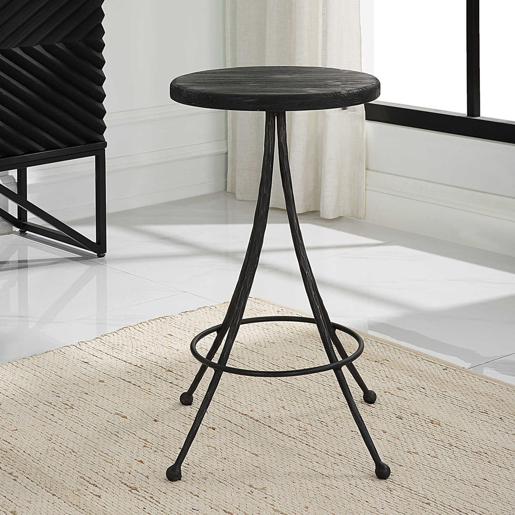 Sona Black Counter Stool - Bombay Mercantile