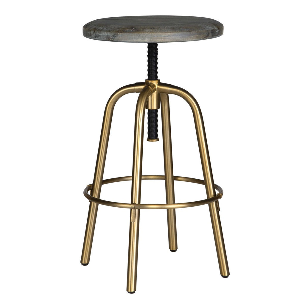 Revolve Brass Counter Stool - Bombay Mercantile