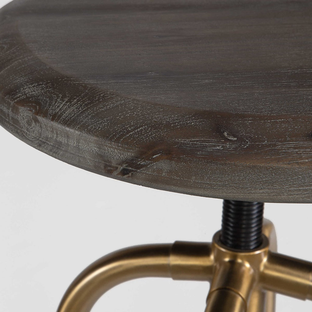 Revolve Brass Counter Stool - Bombay Mercantile