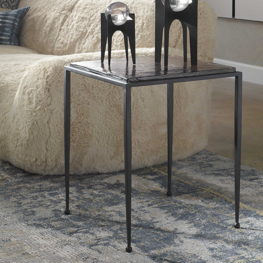 Wavelet Iron Side Table - Bombay Mercantile