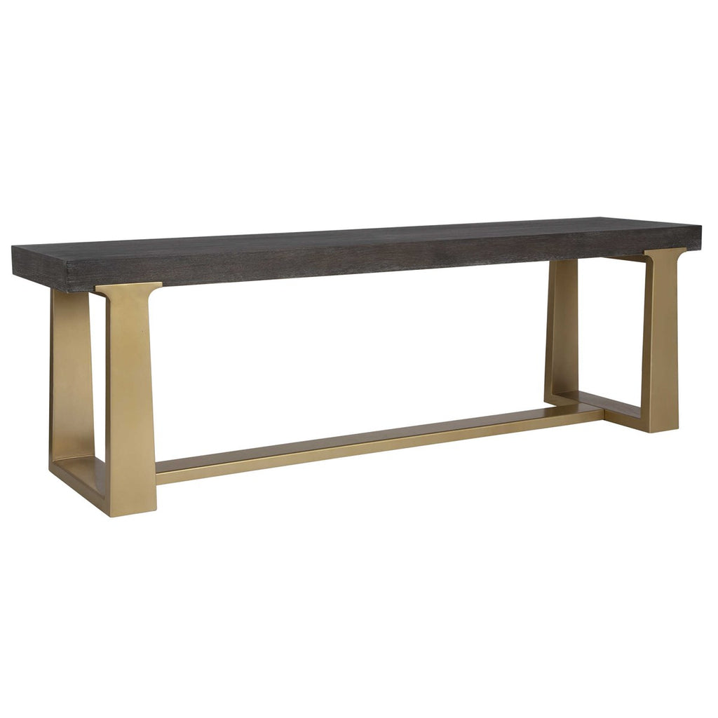 Voyage Brass And Wood Bench - Bombay Mercantile
