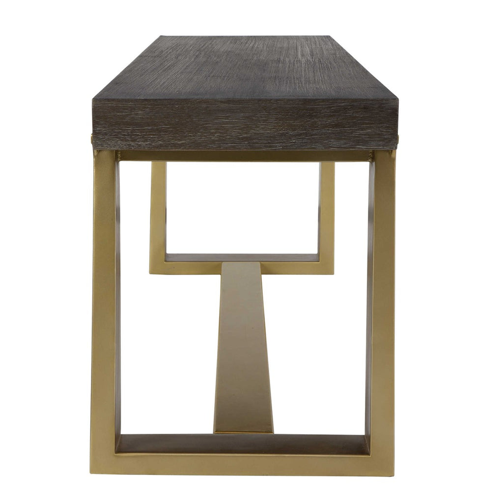 Voyage Brass And Wood Bench - Bombay Mercantile