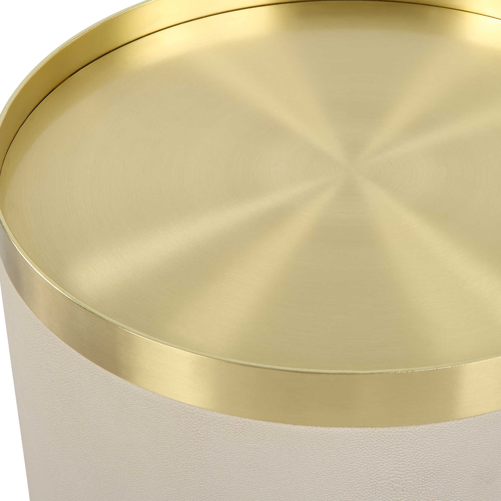 Circuit Brass & White Accent Table - Bombay Mercantile