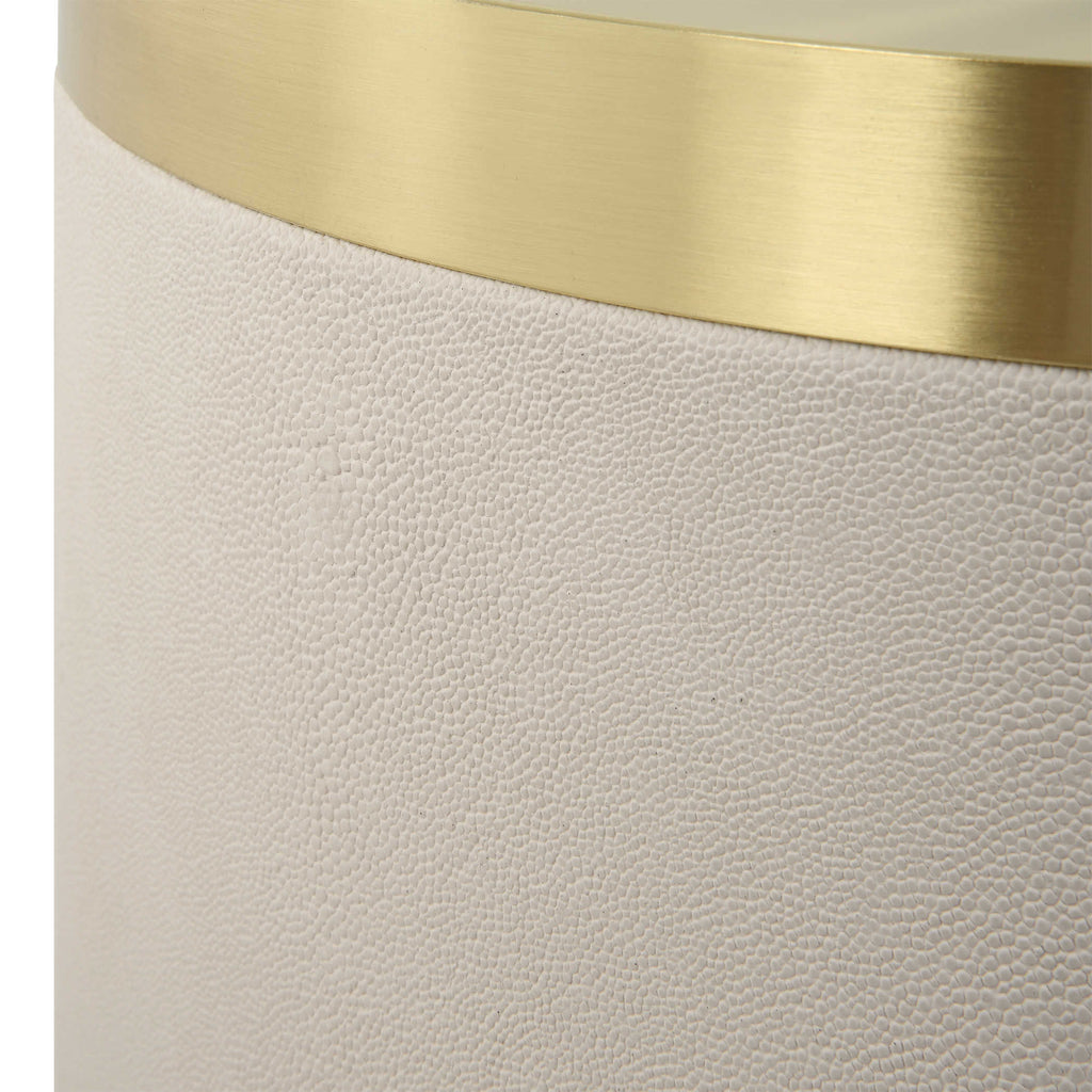 Circuit Brass & White Accent Table - Bombay Mercantile