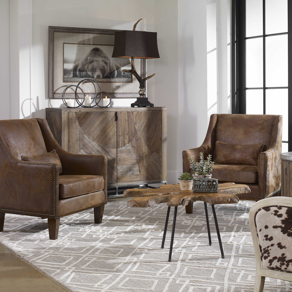 Clay Leather Armchair - Bombay Mercantile