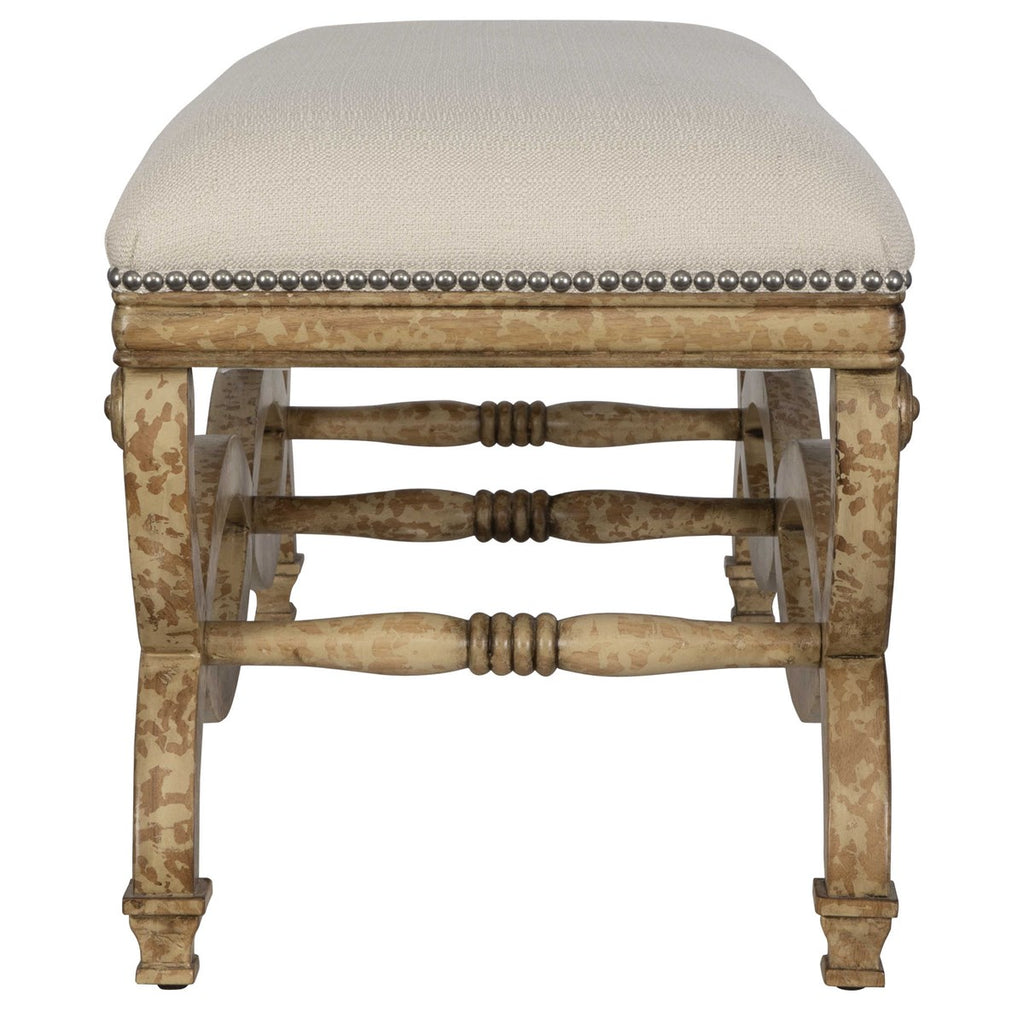 Karline Natural Linen Bench - Bombay Mercantile