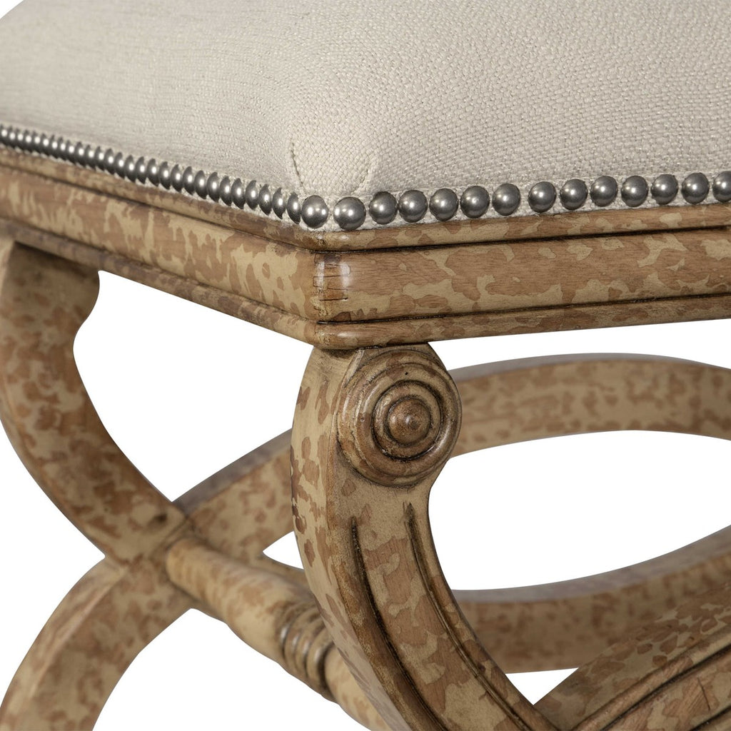 Karline Natural Linen Bench - Bombay Mercantile