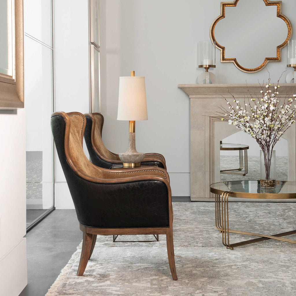 Snowden Tan Wing Chair - Bombay Mercantile