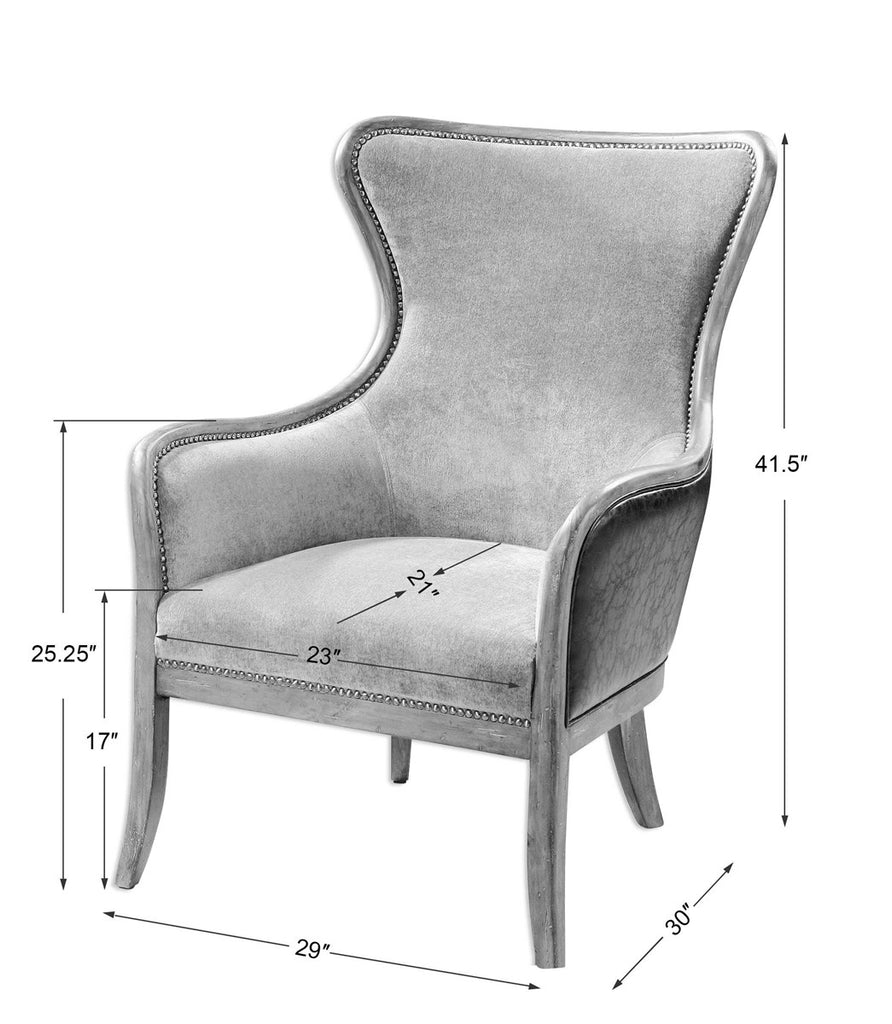 Snowden Tan Wing Chair - Bombay Mercantile