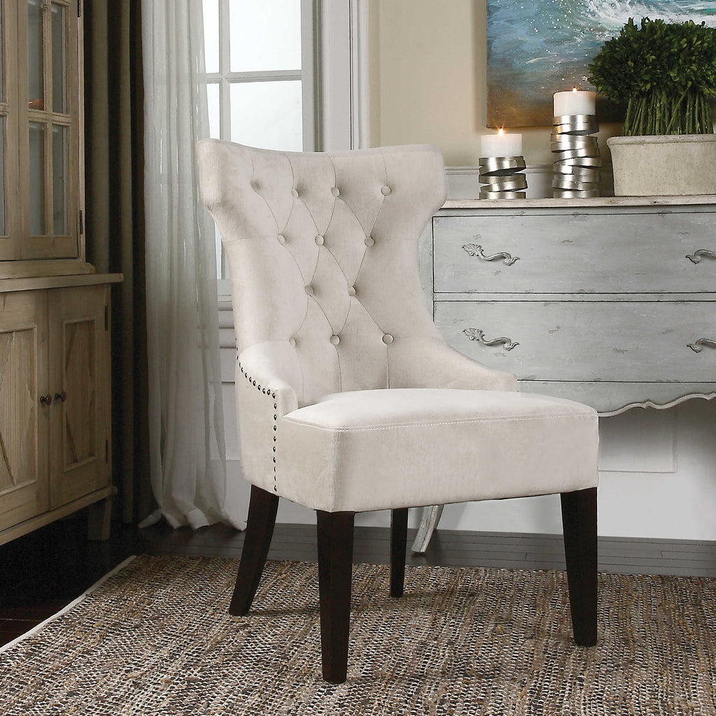 Arlette Tufted Wing Chair - Bombay Mercantile