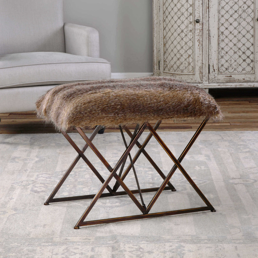 Brannen Plush Small Bench - Bombay Mercantile