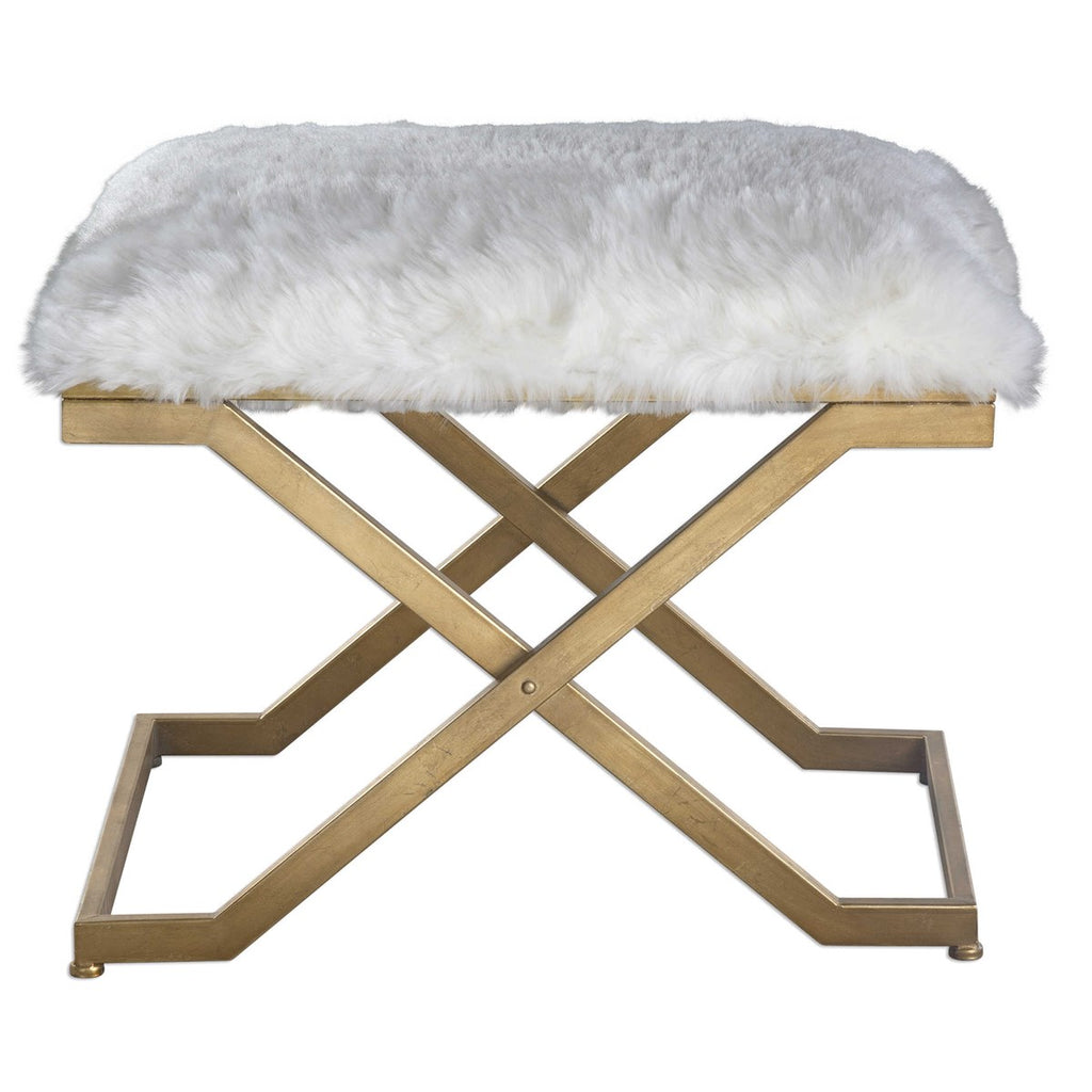 Farran Fur Small Bench - Bombay Mercantile