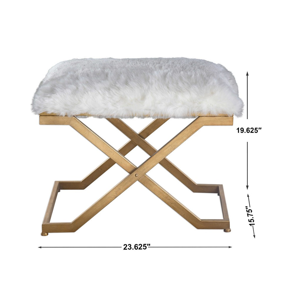 Farran Fur Small Bench - Bombay Mercantile