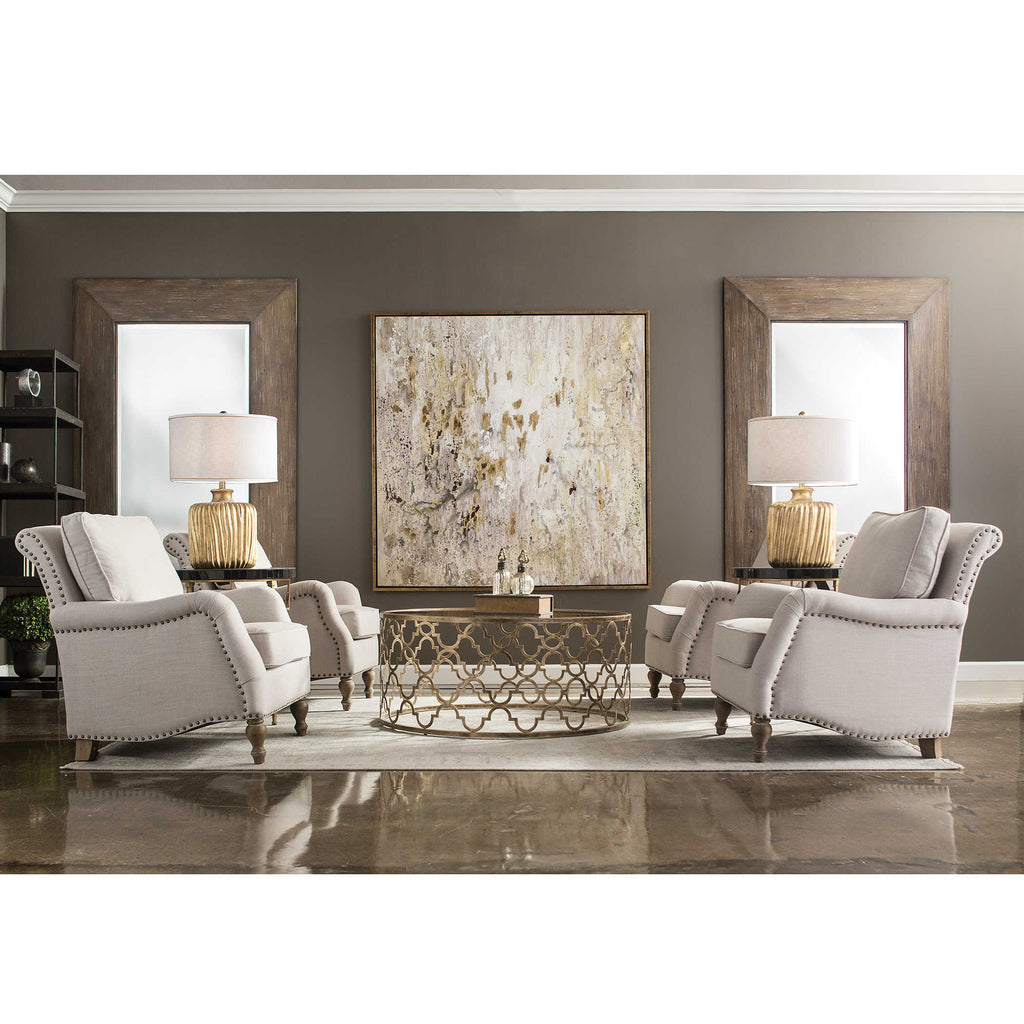 Armstead Antique White Armchair - Bombay Mercantile