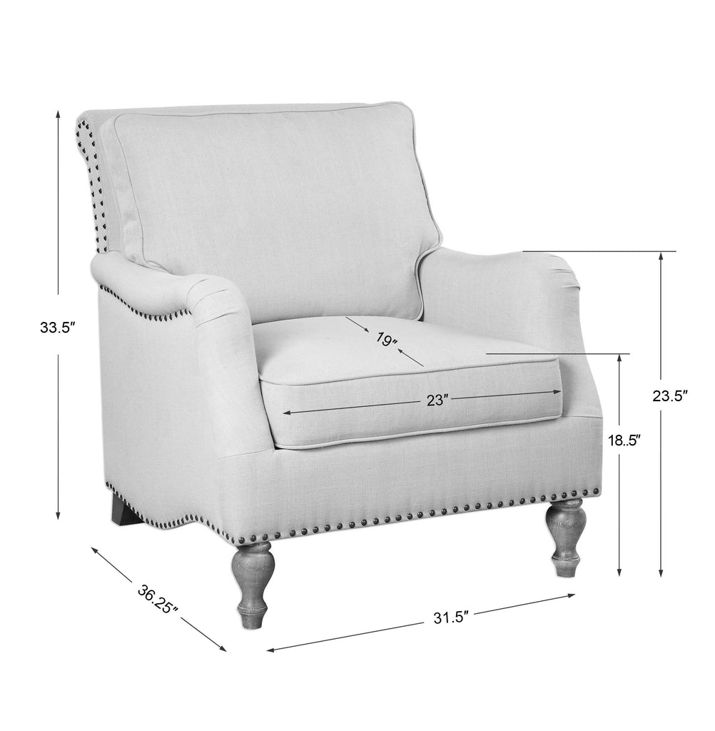 Armstead Antique White Armchair - Bombay Mercantile