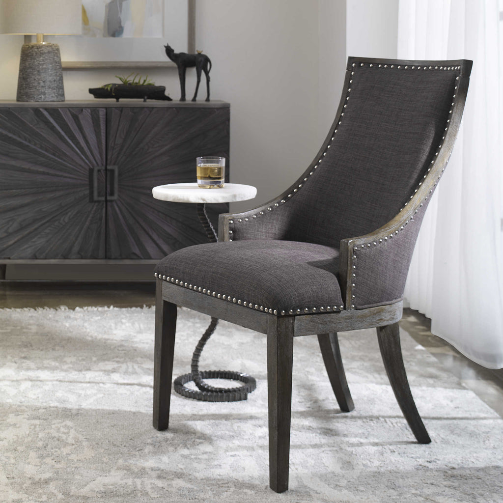 Aidrian Charcoal Gray Accent Chair - Bombay Mercantile