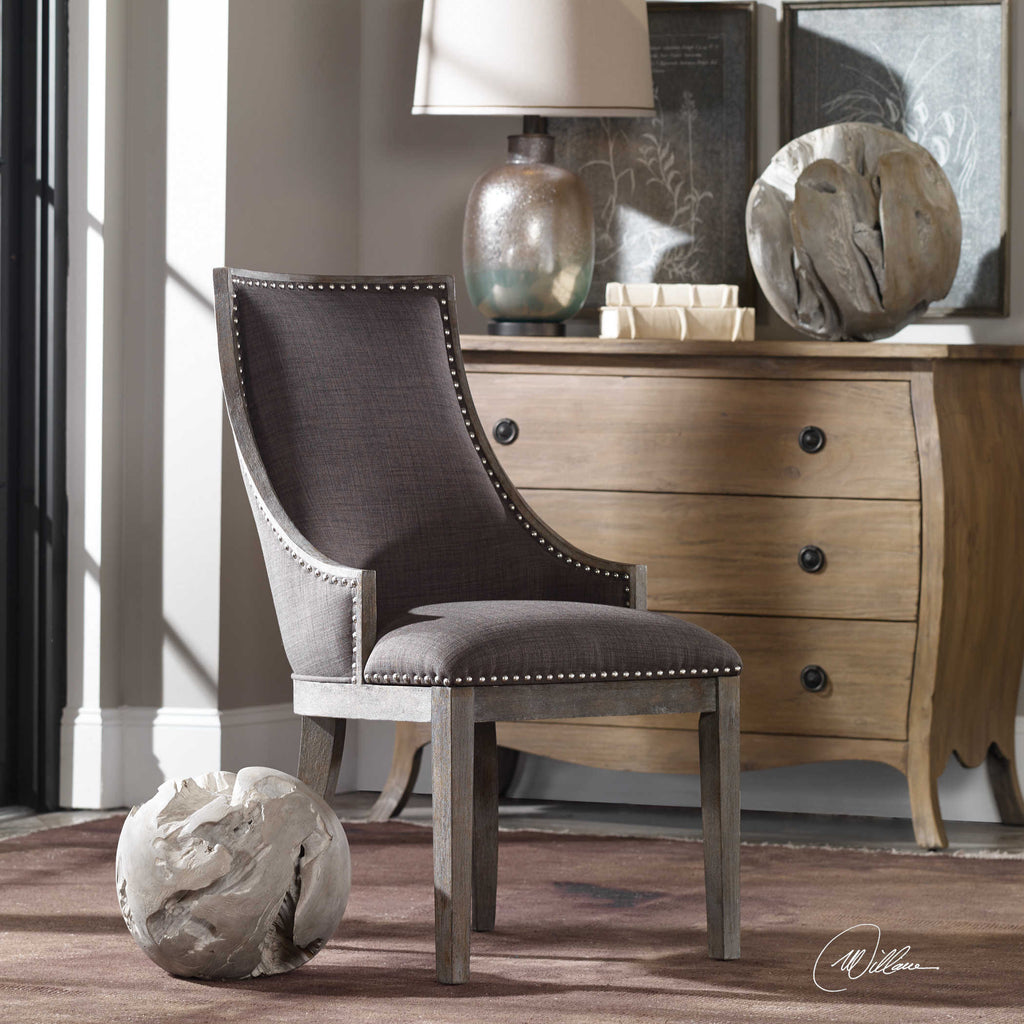 Aidrian Charcoal Gray Accent Chair - Bombay Mercantile