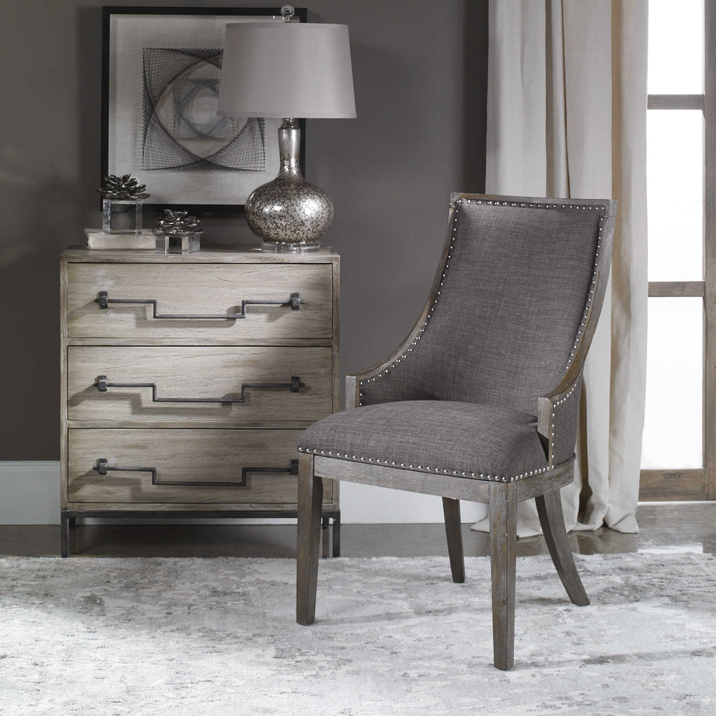 Aidrian Charcoal Gray Accent Chair - Bombay Mercantile