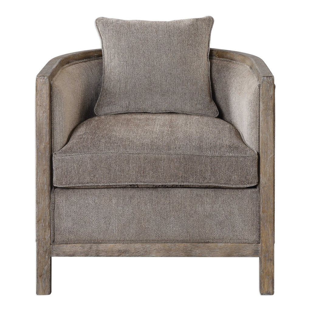 Viaggio Gray Chenille Accent Chair - Bombay Mercantile