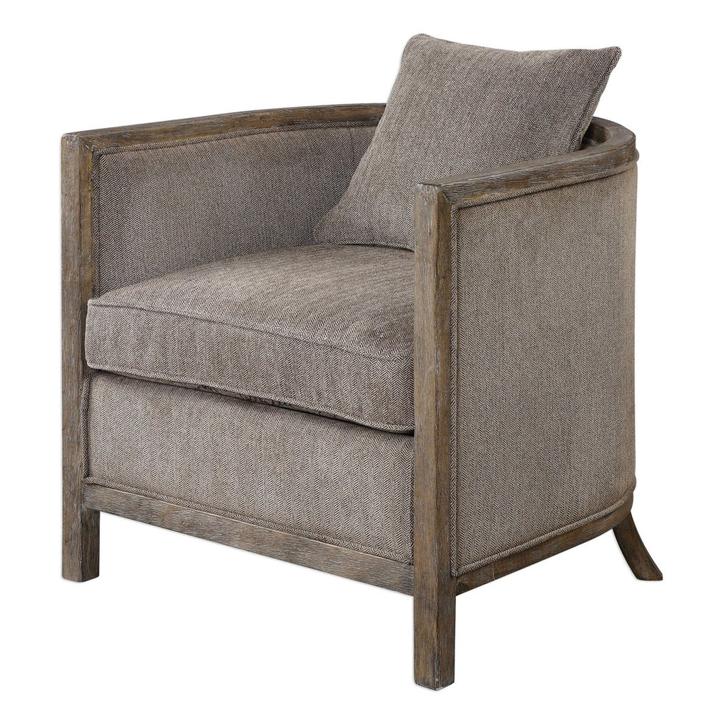 Viaggio Gray Chenille Accent Chair - Bombay Mercantile