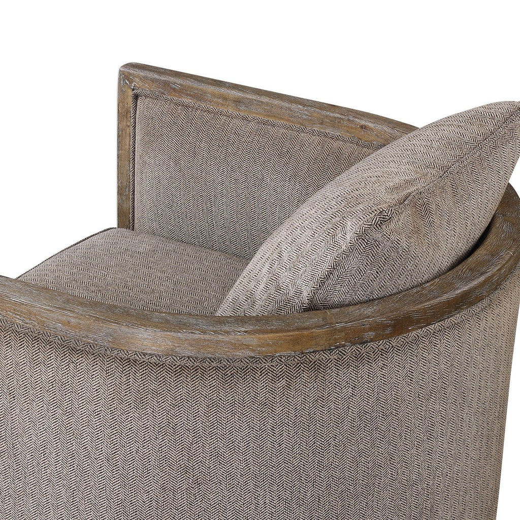 Viaggio Gray Chenille Accent Chair - Bombay Mercantile