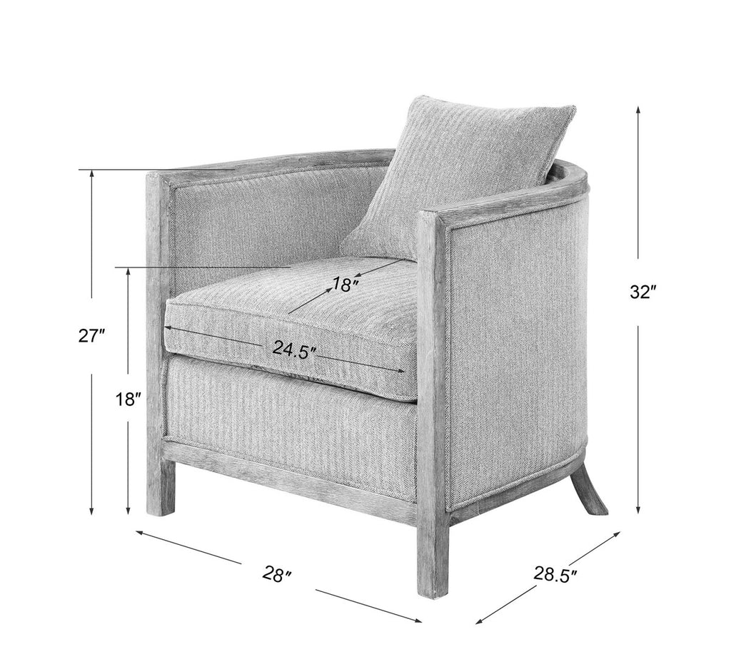 Viaggio Gray Chenille Accent Chair - Bombay Mercantile