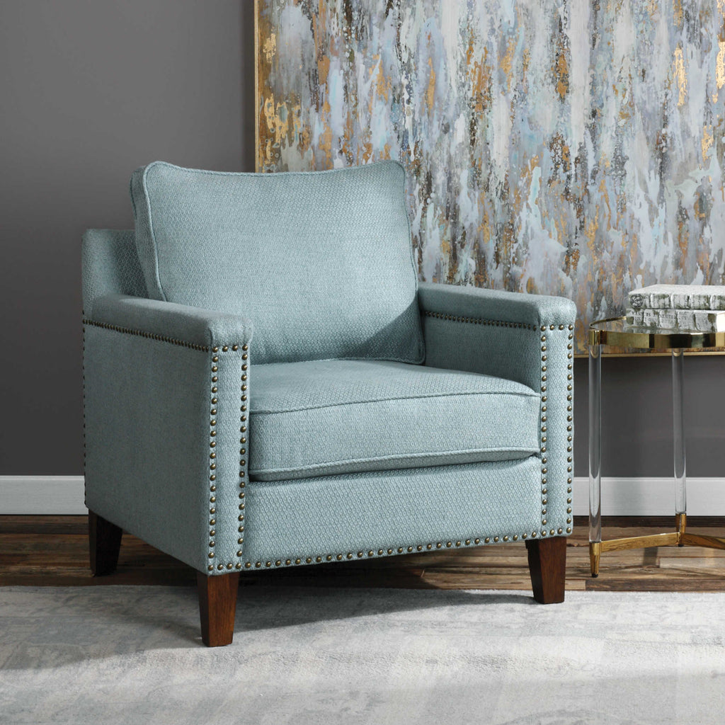 Charlotta Sea Mist Accent Chair - Bombay Mercantile