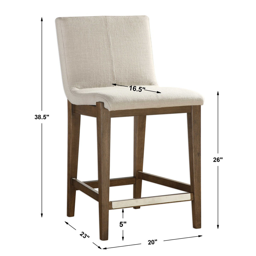 Klemens Linen Counter Stool - Bombay Mercantile