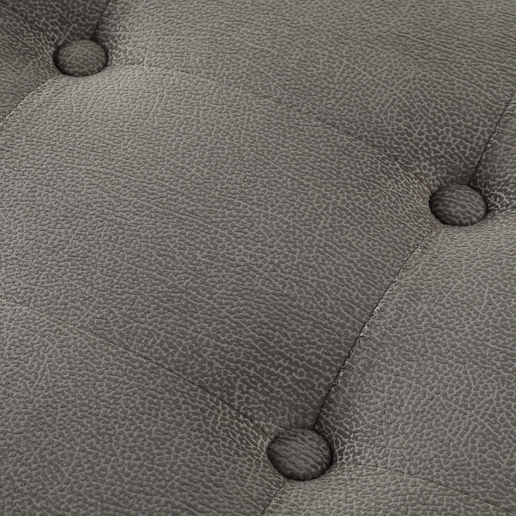 Bijou Gray Fabric Bench - Bombay Mercantile