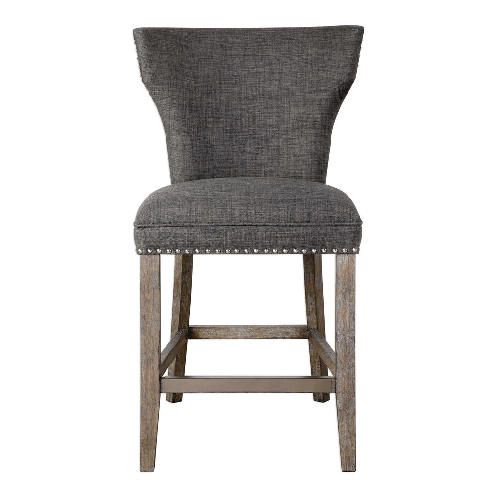 Arnaud Charcoal Counter Stool - Bombay Mercantile