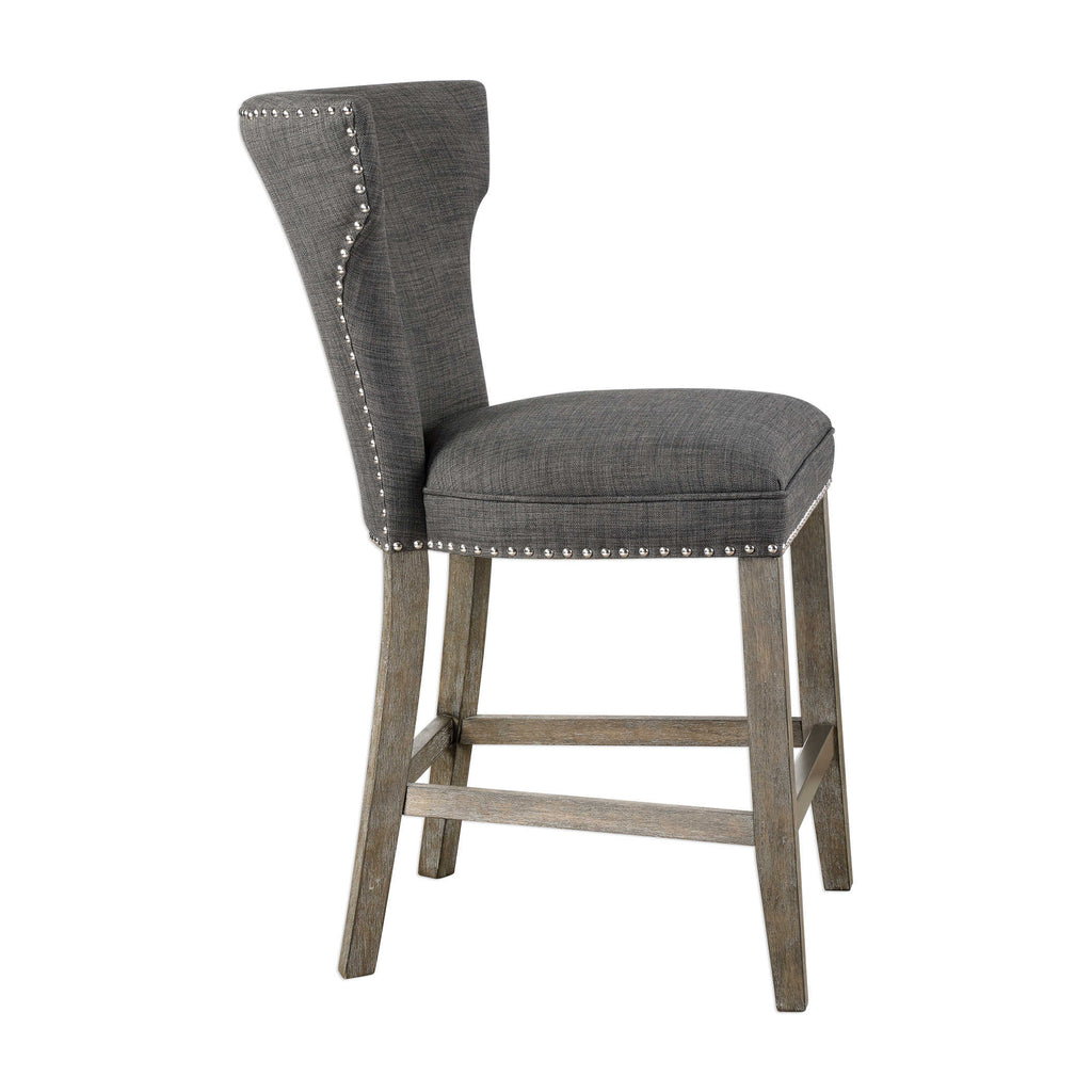 Arnaud Charcoal Counter Stool - Bombay Mercantile