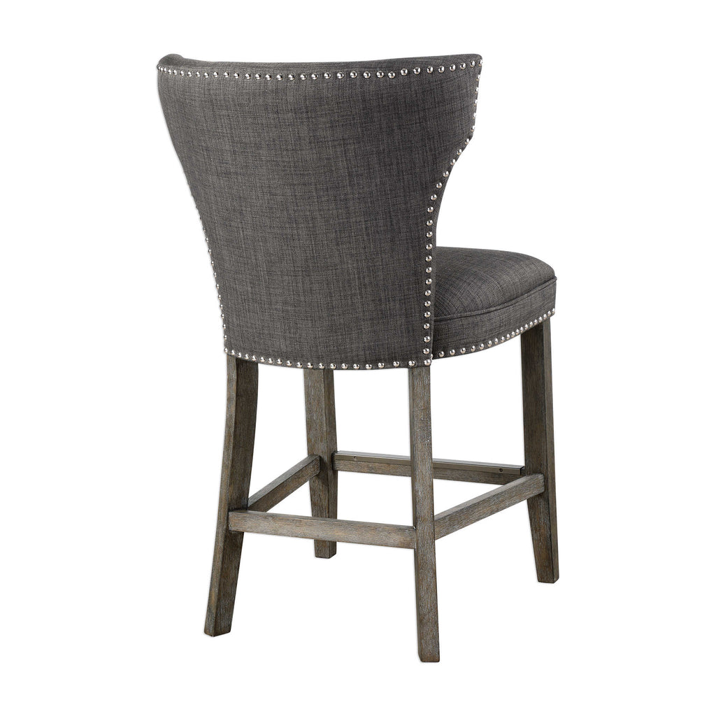 Arnaud Charcoal Counter Stool - Bombay Mercantile