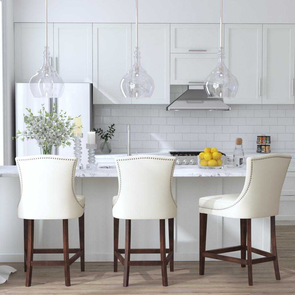 Dariela White Counter Stool - Bombay Mercantile