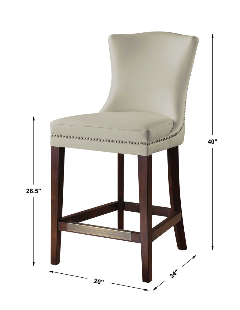 Dariela White Counter Stool - Bombay Mercantile