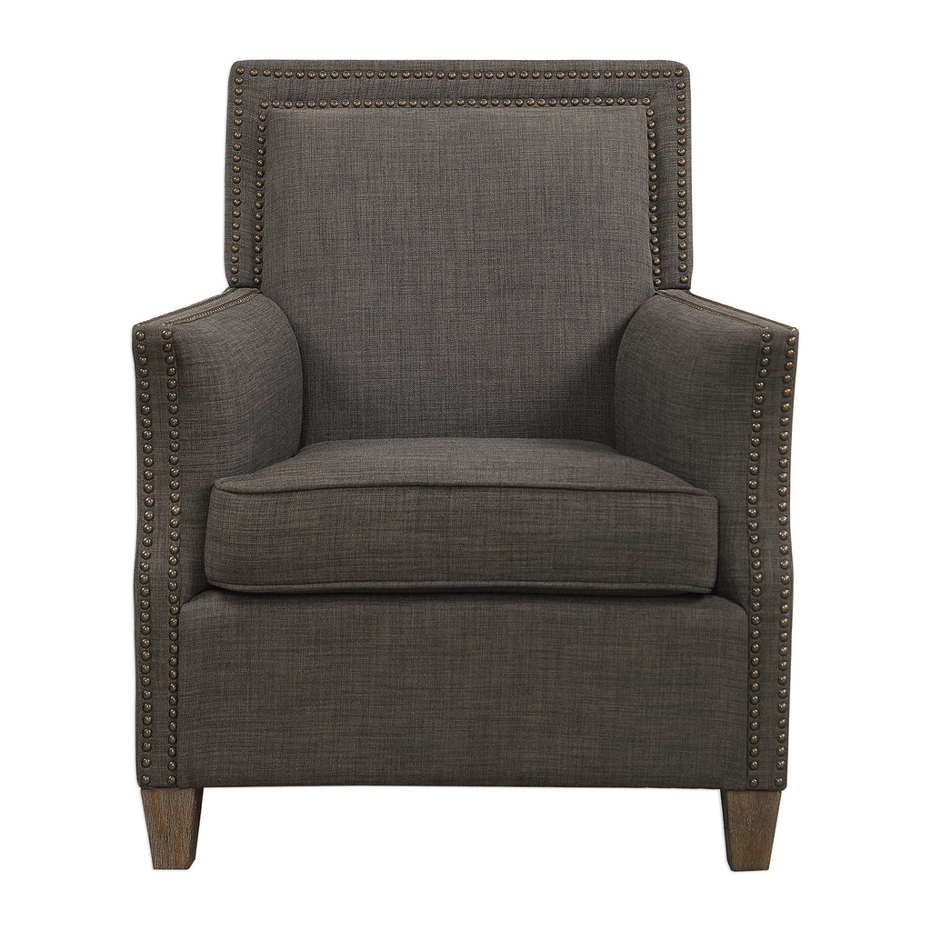 Darick Charcoal Armchair - Bombay Mercantile
