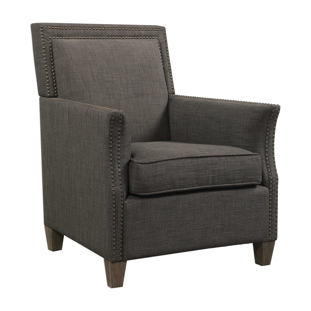 Darick Charcoal Armchair - Bombay Mercantile